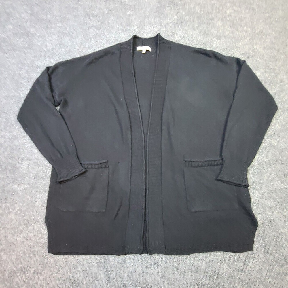Madewell Womens Open Front knit Cardigan Sweater Small Black Long Sleeve